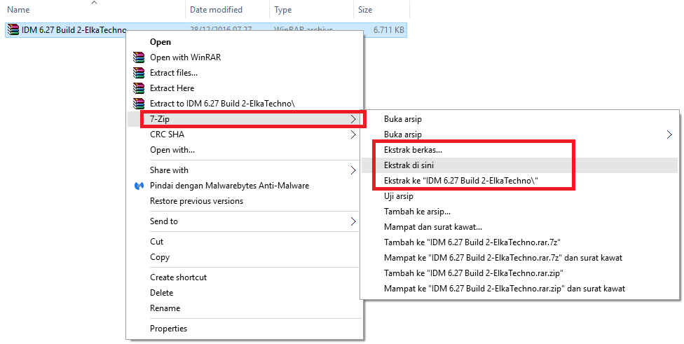 Cara Extract File WinRar/WinZip dan 7zip Dengan Mudah